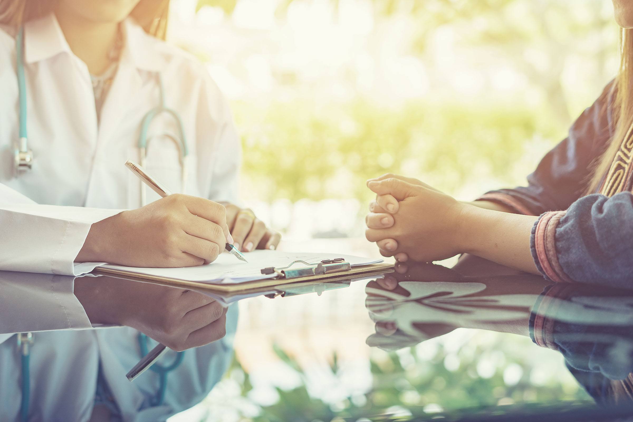 Doctor with patient